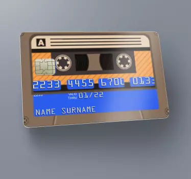 Sticker vintage carte bancaire cassette années 70 - TenStickers