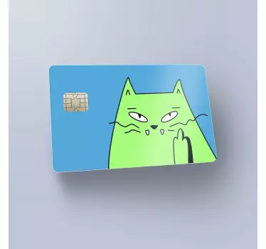 Sticker carte bancaire chat méchant - TenStickers