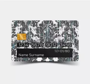 Sticker carte bancaire composition emblème floral - TenStickers