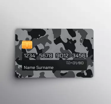 Sticker carte bancaire camouflage gris - TenStickers