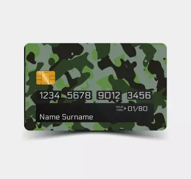 Sticker carte bancaire camouflage vert - TenStickers