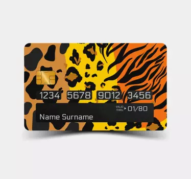 Sticker carte bancaire peau d'animal sauvage - TenStickers