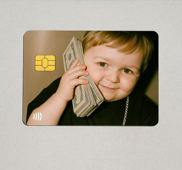 Sticker carte bancaire culture de l'argent mème - TenStickers