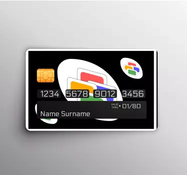 Sticker carte bancaire design coloré - TenStickers