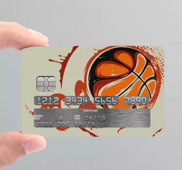 Sticker carte bancaire design éclaboussures basket - TenStickers