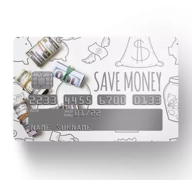Sticker carte de crédit Save money - TenStickers