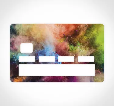 Sticker Carte Bancaire éclaboussures multicolores marbrées - TenStickers