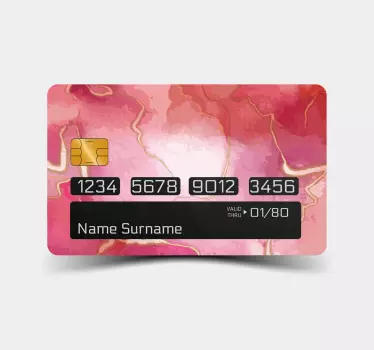 Sticker carte bancaire effet marbre rose et or - TenStickers