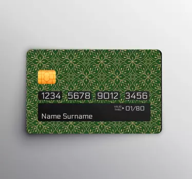 Sticker carte bancaire vert et or élégant - TenStickers