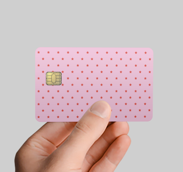 Sticker carte bancaire étoiles rouges - TenStickers