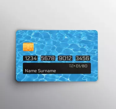 Sticker carte bancaire motif eau bleue - TenStickers
