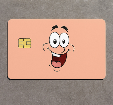 Sticker carte bancaire personnage de dessin animé sourire - TenStickers