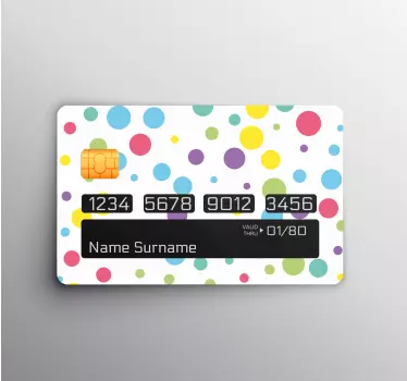Sticker carte bancaire pois colorés - TenStickers