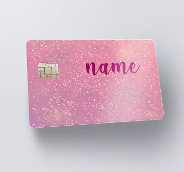 Sticker carte bancaire personnalisé rose pailleté - TenStickers