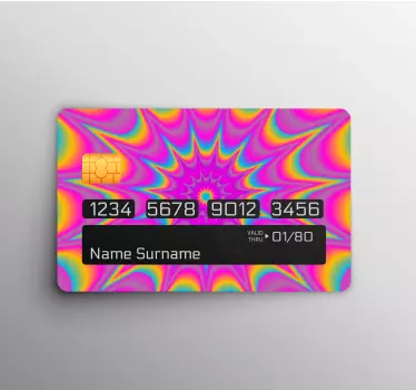 Sticker Carte Bancaire Star rétro optique psychédélique - TenStickers