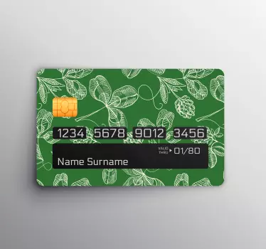 Sticker carte bancaire brindille de magnolia vert - TenStickers