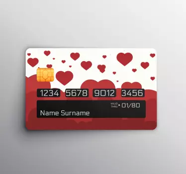 Sticker Carte Bancaire sticker nuage coeur rouge - TenStickers