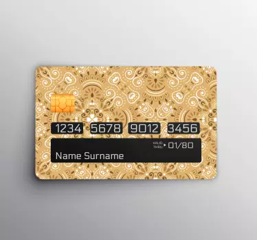 Sticker Carte Bancaire sticker ornemental beige vintage - TenStickers