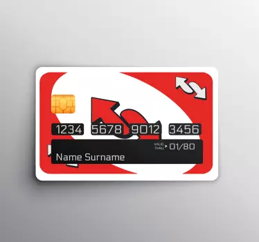 Sticker carte bancaire Uno carte rouge - TenStickers