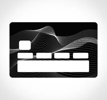 Sticker carte bancaire noir vague abstraite - TenStickers