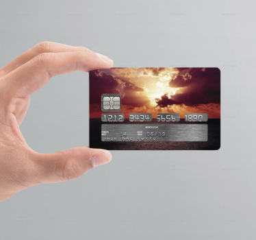 Sticker carte bancaire coucher de soleil - TenStickers