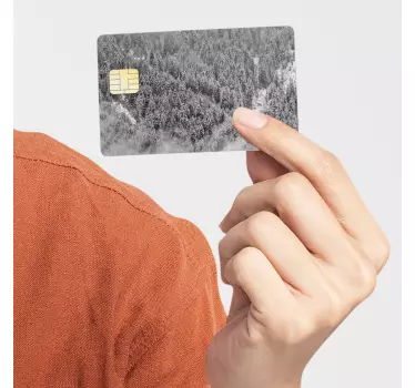 Sticker carte bancaire forêt enneigée - TenStickers