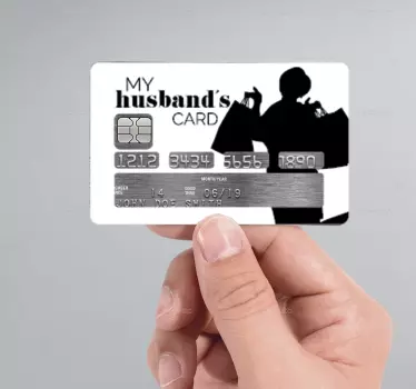 Sticker carte de crédit My Husband's Card - TenStickers