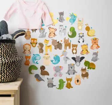 Sticker chambre bébé animaux du zoo - TenStickers