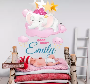 Sticker bébé Éléphant bonne nuit - TenStickers
