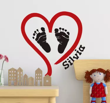Sticker Maison Coeur avec prénom - TenStickers