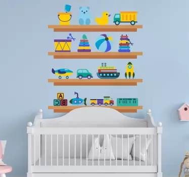 Sticker bébé décor étagère à jouets - TenStickers