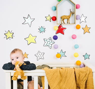 Sticker bébé Éléments d'étoiles colorées - TenStickers