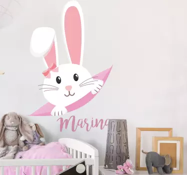 Sticker bébé joli graphisme de lapin - TenStickers