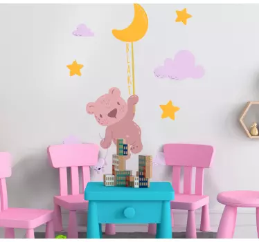 Sticker chambre enfant ourson ballon adorable - TenStickers