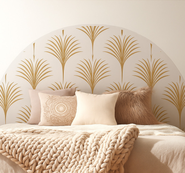 Sticker chambre palmiers éventails dorés - TenStickers