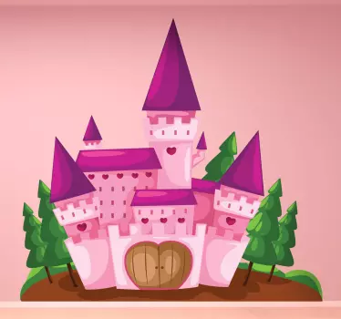 Sticker château rose - TenStickers