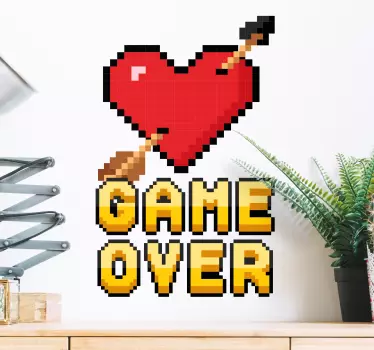 Sticker cinéma tv et jeux vidéo icône de cœur en pixels - TenStickers