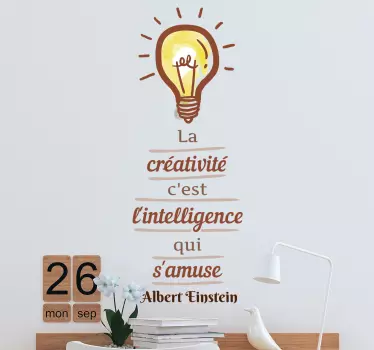 Sticker bureau citation créativité Einstein - TenStickers