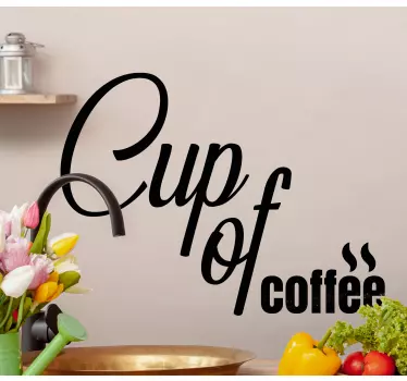 Sticker Citation Tasse de café style minimaliste - TenStickers