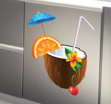 Sticker cuisine cocktail coco tropical - TenStickers