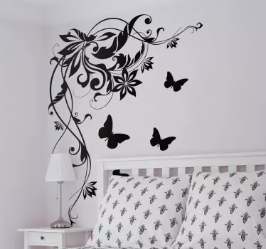 Sticker papillon monochrome coin - TenStickers