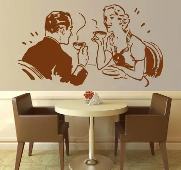 Sticker couple café - TenStickers