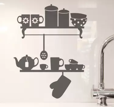 Sticker cuisine étagères assortiment varié - TenStickers