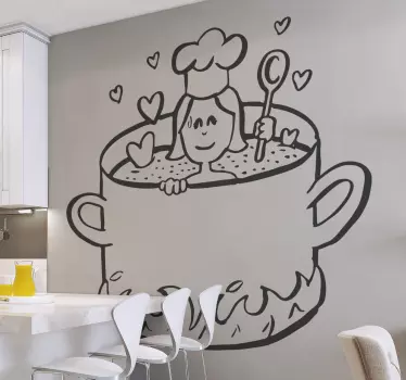 Sticker cuisine avec amour - TenStickers
