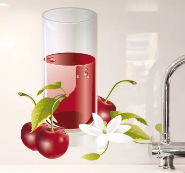 Sticker cuisine boisson cerises - TenStickers