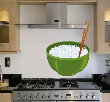 Sticker cuisine bol de riz - TenStickers