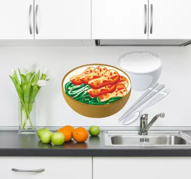 Sticker cuisine bol nourriture asiatique - TenStickers