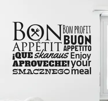 Sticker cuisine bon appétit différentes langues - TenStickers