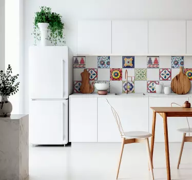 Sticker carrelage motifs ornementaux colorés - TenStickers