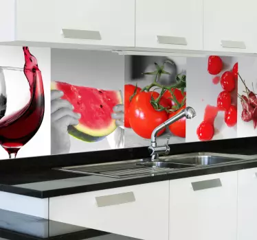 Sticker cuisine éléments rouges - TenStickers